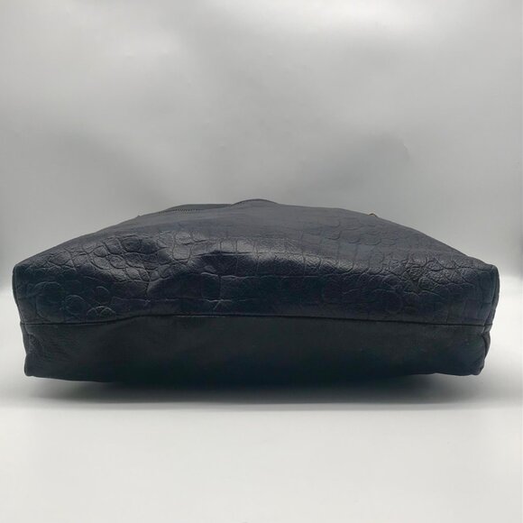 Luri Navy Genuine Embossed Leather Convertible Crossbody Bag - Picture 7 of 12